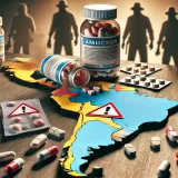 DALL·E 2024-10-15 11.58.10 - A visually engaging image depicting the issue of counterfeit medicines in Latin America. The image features a close-up of medicine packaging with obvi